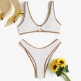 thumbnail image 7 of HUPOM Tummy Control Swimsuits For Women Mid Waist Sheath Bikinis Bikini Vacation Underwire Swimwear Clearance White size 6, 7 of 7