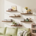 thumbnail image 3 of Fairy 15.8in Floating Shelves for Wall, Set of 6 Shelves for Bathroom, Bedroom, Kitchen Decro, Walnut, 3 of 7