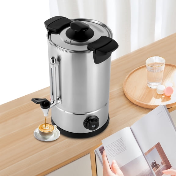 Commercial Coffee Urn, Grade Stainless Steel 50-Cup 8L/2.11gal Coffee Urn with Percolator Coffee Maker Hot Water Urn for Home, Party, Office, Wedding