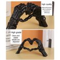 thumbnail image 7 of SDJMa Halloween Desk Statues, Gold Halloween Skeleton Hand Gesture Decoration, Halloween Heart Shape Skull Hand Modern Art Sculpture for Home Shelf Decor Table Centerpiece, 7 of 7