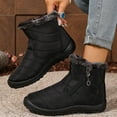 thumbnail image 3 of Snow Boots for Women Stitching Furry Lined Zipper High Top Winter Ankle Booties Outdoor Non-Slip Walking Shoes, 3 of 7