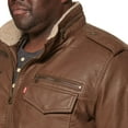 thumbnail image 4 of Big & Tall Levi's® Faux Leather Sherpa Lined Bomber Jacket Color: Black Size: 5XB, 4 of 4
