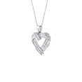 thumbnail image 3 of Sterling Silver 7/8ct TDW Baguette Diamond Heart Pendant Necklace (I-J, I2-I3), 3 of 7