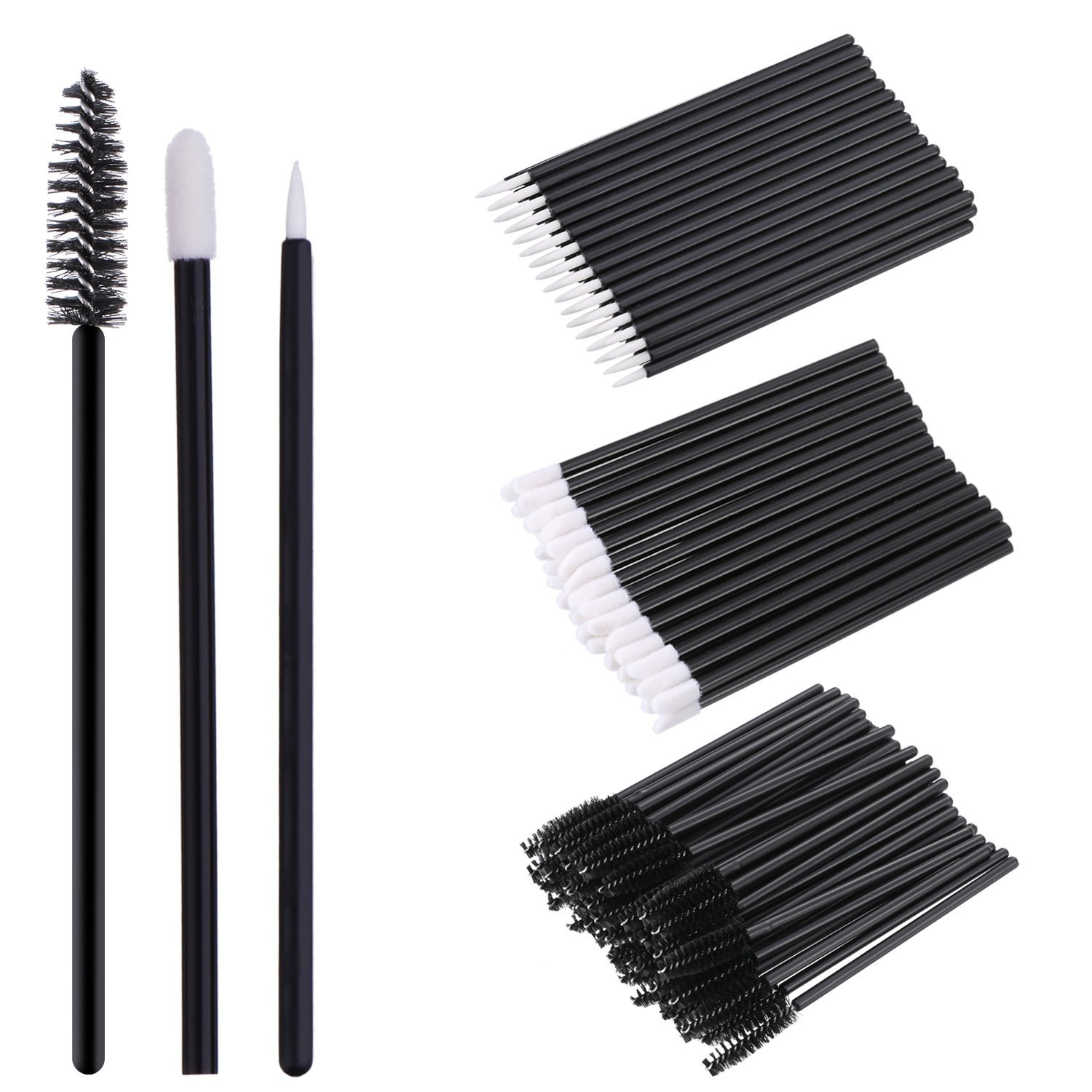 eBoot 150 Pieces Disposable Lip Brushes Eyeliner Brushes Eyelash