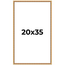 20x35 Frame Beaded Gold Solid Wood Picture Frame | 0.75 Inches Moulding Width | Liscio Oro
