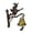 A, variant on Vintage Witch Bell Wall Mounted Door Bell, Bronze Witch on Broomstick Hanging Bell with Bat Pendulum, Decorative Halloween Doorbell for Home Porch Party Decor