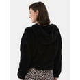 thumbnail image 3 of No Boundaries Jacquard Plush Hoodie, Women's and Women's Plus, 3 of 5