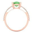 thumbnail image 4 of 3.96ct cushion cut green Zircon 14k rose gold Bridal Wedding Engagement Promise Anniversary Ring for Women size 11, 4 of 7