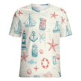 thumbnail image 5 of Nautical Sea Life Print-5 T Shirts Basic T-Shirt Short Sleeve Ladies Tee Shirt Summer Graphic Clothing, 5 of 7