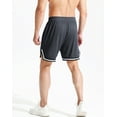thumbnail image 6 of NELEUS Mens 6" Athletic Shorts Quick Dry Mesh Running Workout Shorts with Pockets,Black+Gray+White,US Size L, 6 of 7
