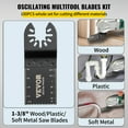 thumbnail image 4 of VEVOR 100PCS Oscillating Saw Blades, Quick Release Multitool Blades Kit, HCS Tool Blades for Wood Plastic Metal Nails Bolts, Compatible with Dewalt Dremel Fein Worx Bosch Makita Milwaukee, 4 of 9