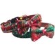 thumbnail image 4 of Paquete de 2 collares para perros con copos de nieve navideños, collares ajustables con pajarita y cascabeles para mascotas pequeñas, medianas y grandes, rojo y verde, 4 of 6