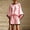 Pink, variant on Morttic Women's Elegant 2 Piece Set – Batwing Sleeve Top & Mini Skirt with Contrast Trim Side Pockets for Beach Vacation White,S