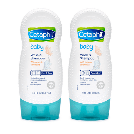 (2 Pack) Cetaphil Baby Wash & Shampoo with Organic Calendula, 7.8 Fl. (Best Organic Baby Soap)