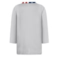 thumbnail image 5 of Youpwaven America 250th Anniversary Women's 3/4 Sleeve Top, USA 250 Years Patriotic Graphic Shirt, 4th of July Waving Flag Crew Neck Tee with Contrast Trim, 5 of 7