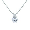 thumbnail image 1 of 14K White Gold Round 6-Prong Solitaire Moissanite Pendant Necklace (1/2ct TGW, 5mm, White) 16 to 18-inch by Diamond Wish, 1 of 4