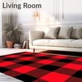 thumbnail image 2 of ODIKA 5'x7' Machine Washable Non-Slip Area Rug, Rustic Tartan Featuring Layered Crosshatch and Subtle Diagonal Highlights High Traffic Rug with Pad, Red, 504065, 2 of 8