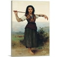 thumbnail image 1 of ARTCANVAS The Little Shepherdess 1889 Canvas Art Print by William-Adolphe Bouguereau - Size: 12" x 8" (0.75" Deep), 1 of 9