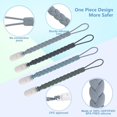 thumbnail image 3 of Elegantes clips de silicona para chupete, paquete de 4 para bebés y niñas, diseño de cuerda tejida, soportes flexibles y libres de óxido para alivio de la dentición y artículos ciales del bebé,, 3 of 5