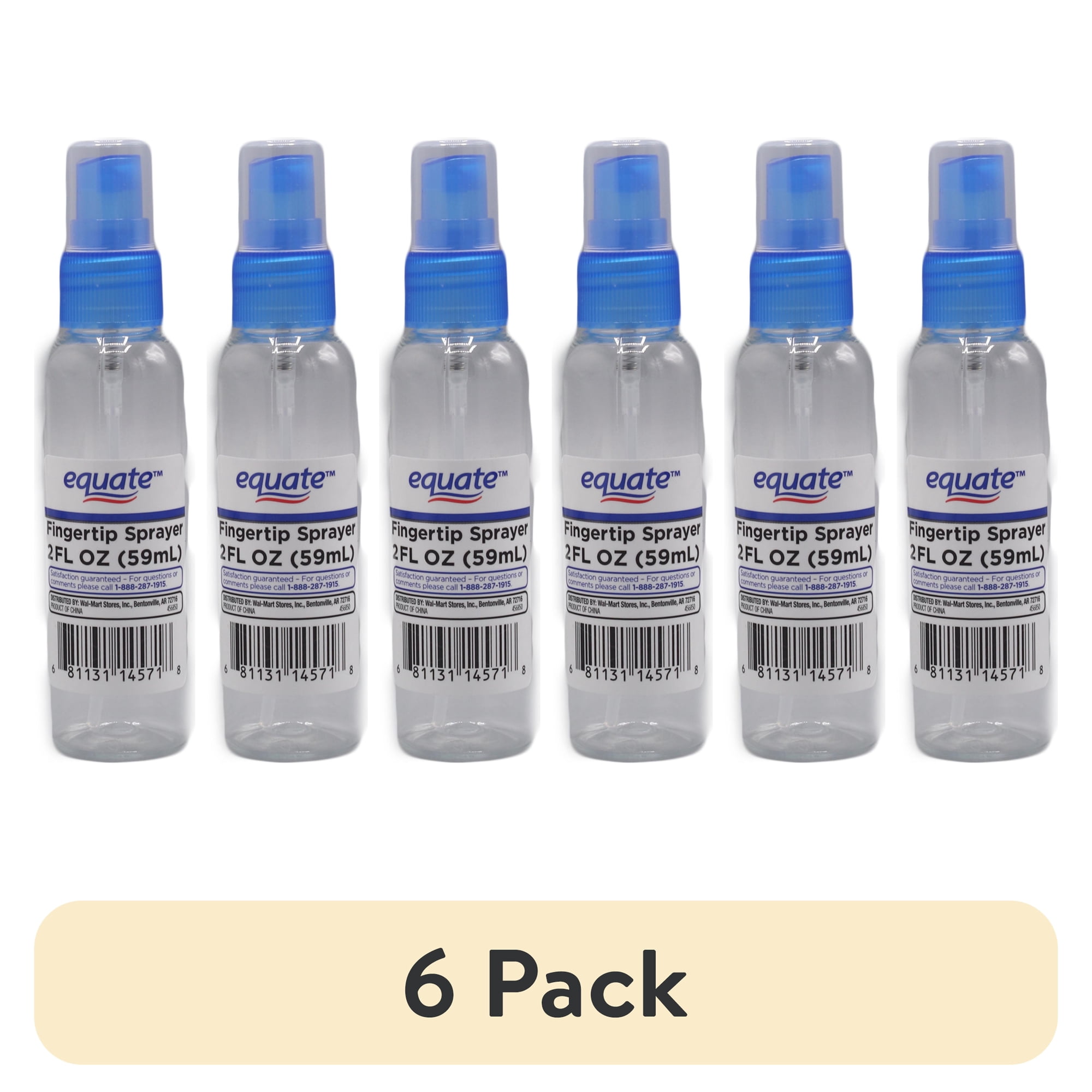 (6 pack) Equate Fingertip Spray Bottle, Color May Vary, 2 fl oz