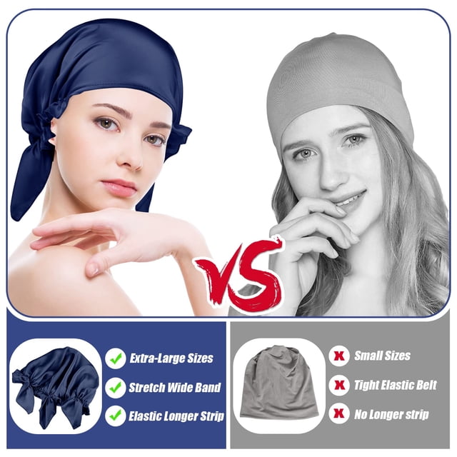 Langgg Silky Durags Hijab Cap Premium And Breathable Head Covering Easy To Wear Silky Durags Bandanas 1Set