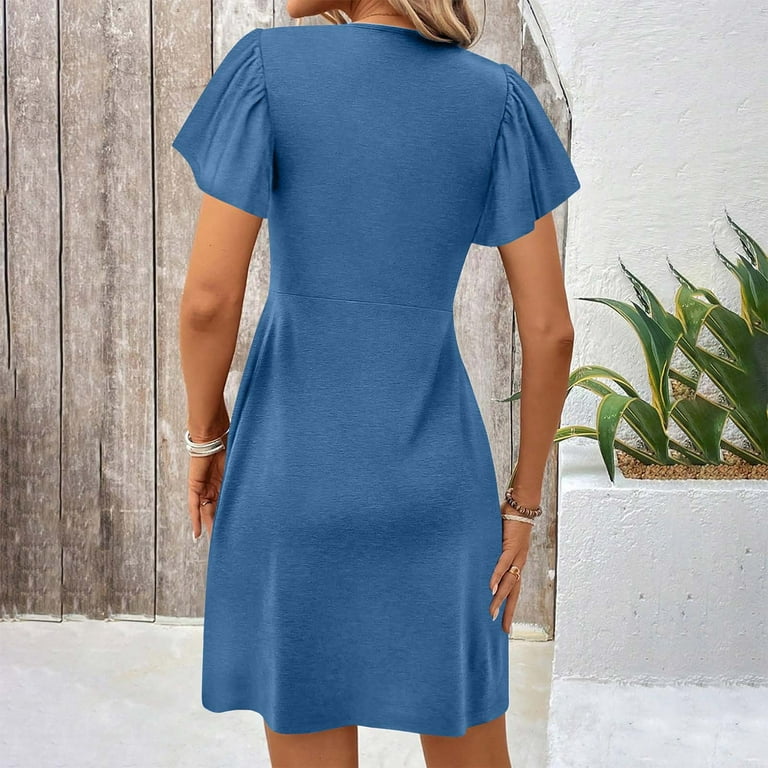flowy mini dress with short sleeves Desiree Ruffle Mini Dress main image 1