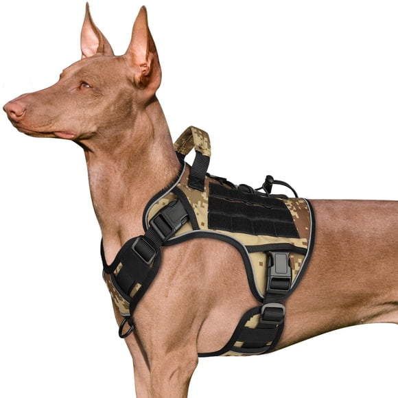 Arnés táctico para perros WINGOIN para perros grandes, reflectante, camuflaje