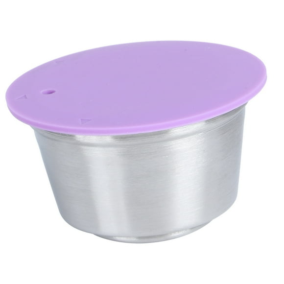 2 Paquete reutilizable Cápsula de Café de Acero Confetera compatible con Copa inoxidable, Tapa de Silicona de Gradotio para Mácinas, Cubierta de Polvo