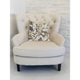 thumbnail image 2 of Plutus Camellia Floral Blue, Beige Tones Luxury Throw Pillow - Double sided 18" x 18", 2 of 3