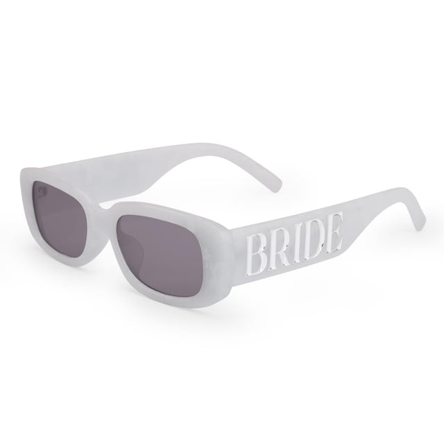 Gafas de sol xo, Fetti Bride White Marble con logotipo Silver Bride