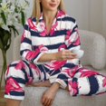 thumbnail image 6 of Pajamas for Women Sets, Flamingos Lounge Sets Long Sleeve Button Down Night Shirts Sleepwear Pjs, 6 of 6