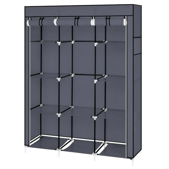 Winado 67" Portable Closet Organizer Wardrobe Storage Gray