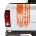 thumbnail image 1 of Freedom Distressed American USA US Flag Truck Tailgate Vinyl Decal Sticker fits most Pickup Trucks U.S. Decal for Liberty, Independence, Autonomy, Self-determination (11" x 20", Orange), 1 of 8