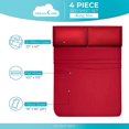 thumbnail image 2 of DREAMCARE - Bed Sheets Set - King Size Sheet with Side Pocket - 4pcs Set, 21 inches, Burgundy, 2 of 7