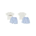 thumbnail image 2 of BemeyourBBs Boy Summer Outfits Chick Embroidery Short Sleeve T-Shirts Plaid Shorts, 2 of 9