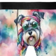 thumbnail image 4 of Hippie Schnauzer Portrait Watercolor Tie-Dye Vintage Styles All Over Print Boxer Briefs Underwear for Men Dad Miniature Schnauzer Dog Lover - 00014, 4 of 6