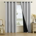 thumbnail image 6 of Blackout Curtain Panel Thermal Insulated Elegant Overlay for Bedroom Single 63x52 Inch Light Gray, 6 of 7