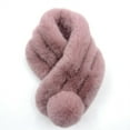 thumbnail image 2 of Lovzfmll Scarf for Women, Faux Fur Thickened Warm Winter Scarfs Wraps with Pom-Pom, Casual Soft Cute Plush Shawl Wraps, 2 of 3