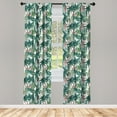 thumbnail image 3 of Ambesonne Palm Tree Curtains, Dreamy Jungle Foliage, Pair of 28"x95", Multicolor, 3 of 5