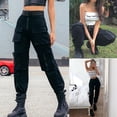 thumbnail image 2 of Frostluinai Sweatpants For Women With Pockets Cargo Pants High Waisted Streetwear Pants Casual Full-Length Loose Pants Solid High Waist Long Ankle banded pants Leg Pants Daliy Trousers, 2 of 9