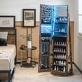 thumbnail image 2 of Costway 360° Swivel Jewelry Cabinet Organizer 3-Color LED Mirror with Built-in Lights Coffee, 2 of 10