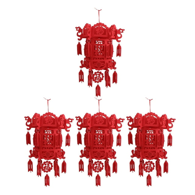 4Pcs Spring Festival Craft Hanging Decor Chinese New Year Celebration Hanging Decor
