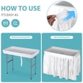 thumbnail image 3 of HomGarden Party Ice Cooler Table Folding Chill Table W/Skirt & Drain Hose & Bucket for Picnic Indoor Outdoor, 3 of 10