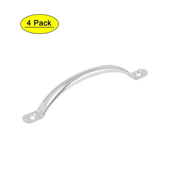 Uxcell Drawer Closet Stainless Steel Bow Shape Pull Handle 105mm Hole Distance 4pcs