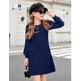 thumbnail image 3 of Arshiner Girls Sweater Dress Fall Winter Knit Puff Long Sleeve Pullover Casual Dresses with Pockets, 3 of 6