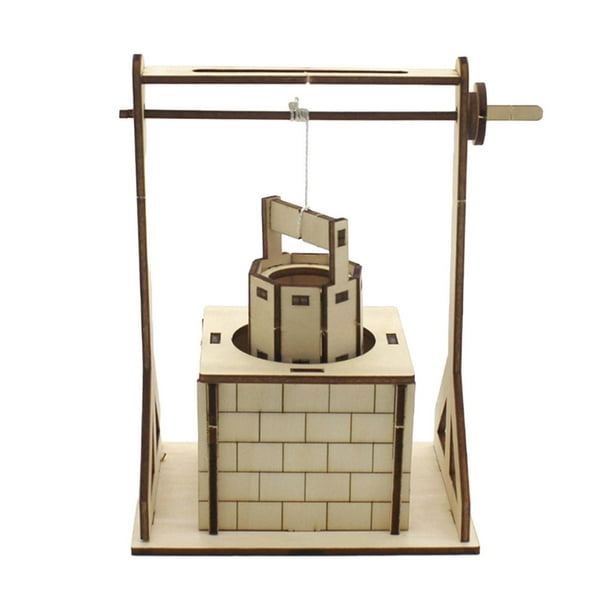 Kits de construcción educativos de pozo de agua DIY, material didáctico de madera, rompecabezas 3D, proyecto de vástago de juguete de construcción