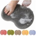 thumbnail image 1 of 2026 New Silicone Shower Foot Scrubber Mat, Multi Functional Foot Back Cleaning Pad Back Washer Exfoliating Bath Wash Pad, Shower Foot Scrubber Mat with Non-Slip Suction Cups (Gray), 1 of 8