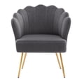 thumbnail image 6 of Duhome Elegant Lifestyle Velvet Makeup Vanity Chair Oversized Accent Chair for Bedroom Living Room Comfy Chair Modern, Gray and Gold, 6 of 8