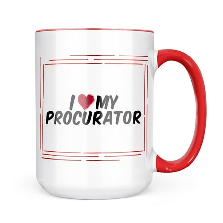 

Neonblond I heart love my Procurator Mug gift for Coffee Tea lovers