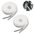 thumbnail image 5 of 8mm Flat Laces White - Suitable for Sports and Leisure Shoes, Sturdy, for Men and Women, 5 of 7